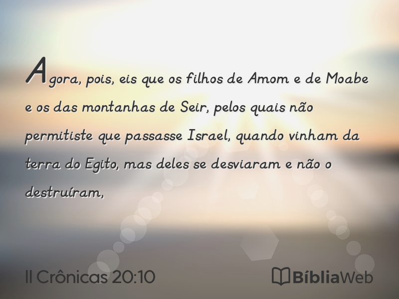 II Crônicas 20:10 em imagem para compartilhar