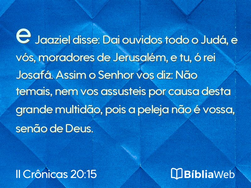 II Crônicas 20:15 em imagem para compartilhar