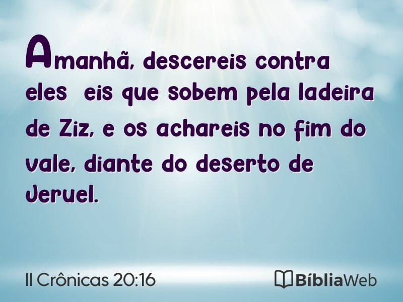 II Crônicas 20:16 em imagem para compartilhar