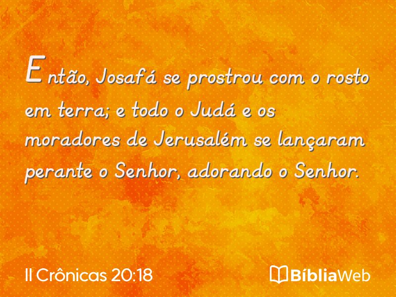 II Crônicas 20:18 em imagem para compartilhar