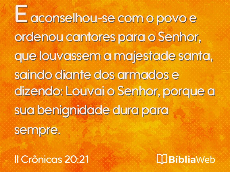 II Crônicas 20:21 em imagem para compartilhar