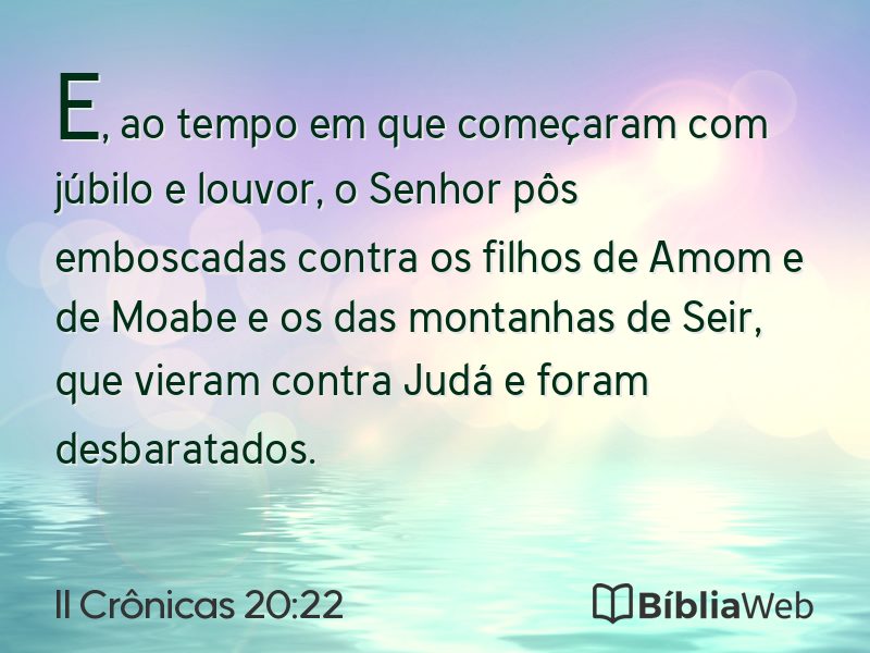 II Crônicas 20:22 em imagem para compartilhar