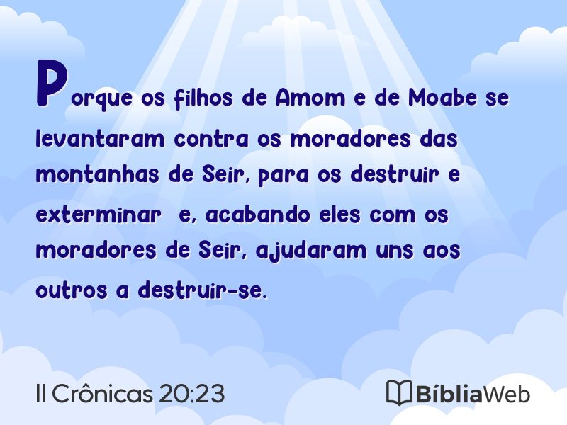 II Crônicas 20:23 em imagem para compartilhar