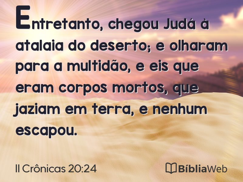 II Crônicas 20:24 em imagem para compartilhar