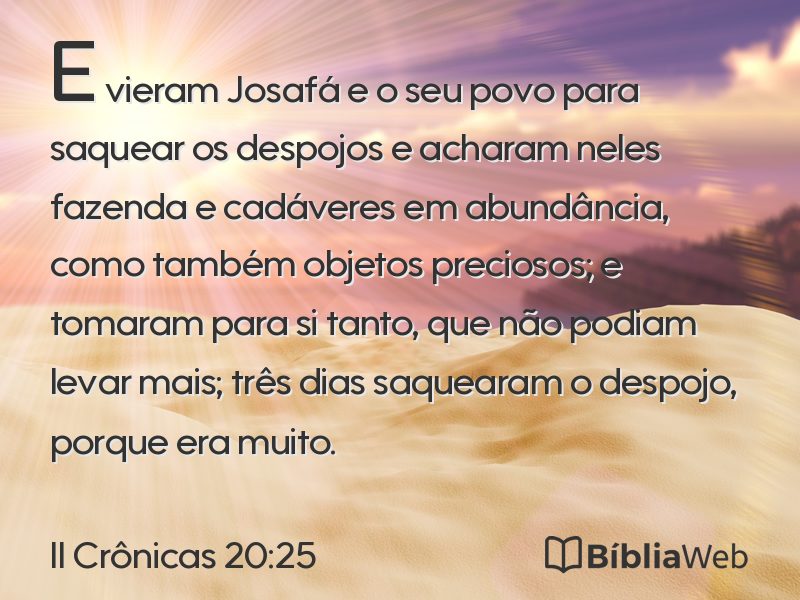 II Crônicas 20:25 em imagem para compartilhar