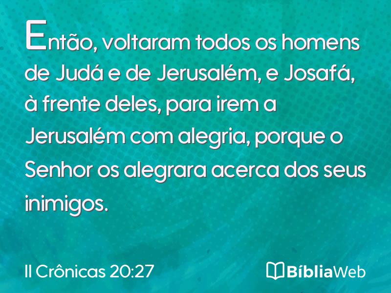 II Crônicas 20:27 em imagem para compartilhar