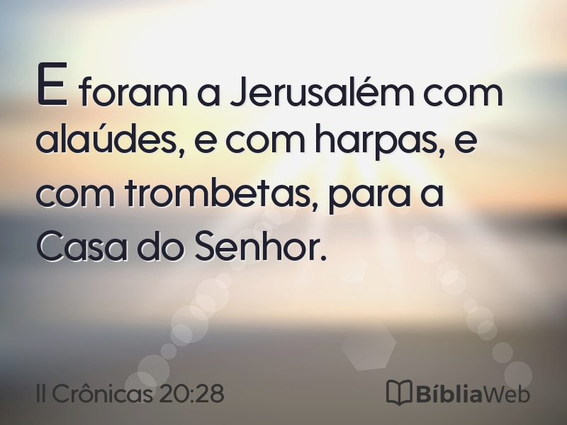 II Crônicas 20:28 em imagem para compartilhar