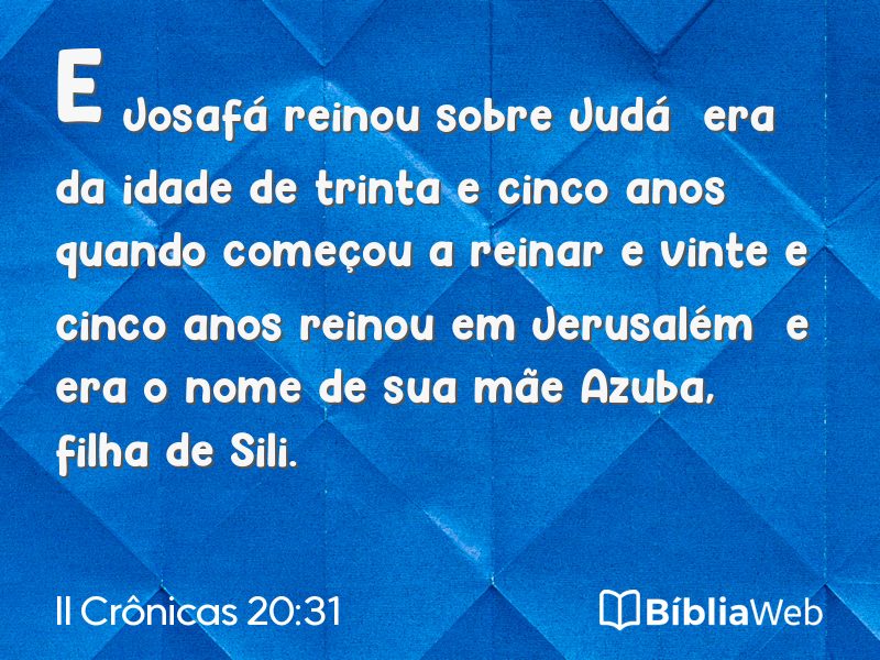 II Crônicas 20:31 em imagem para compartilhar