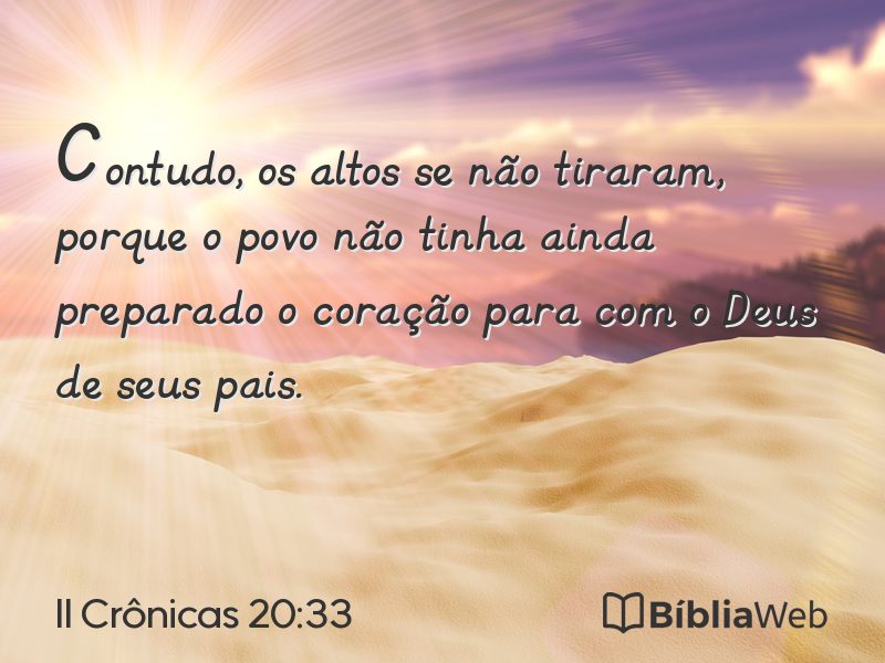 II Crônicas 20:33 em imagem para compartilhar