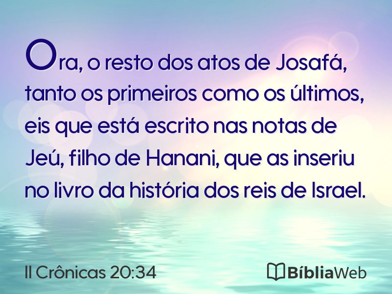 II Crônicas 20:34 em imagem para compartilhar