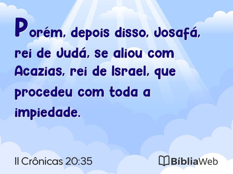 II Crônicas 20:35 em imagem para compartilhar