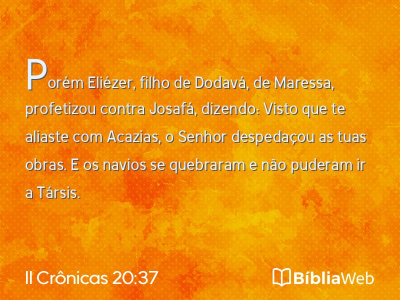II Crônicas 20:37 em imagem para compartilhar