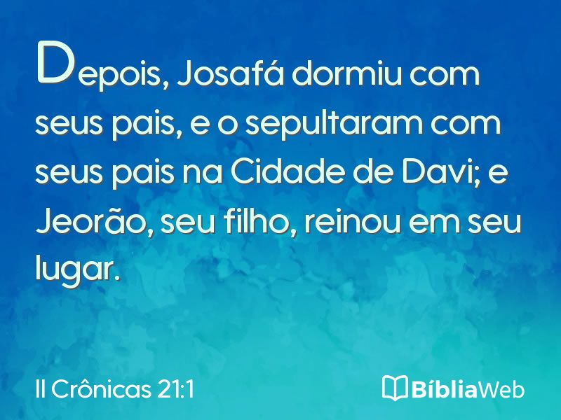 II Crônicas 21:1 em imagem para compartilhar