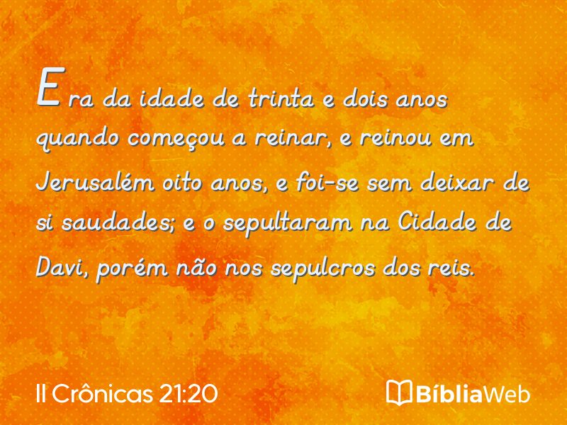II Crônicas 21:20 em imagem para compartilhar