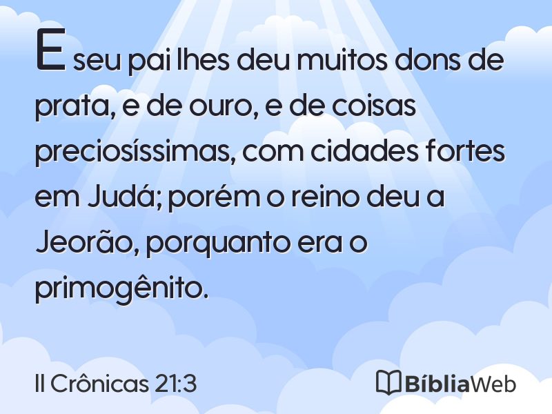II Crônicas 21:3 em imagem para compartilhar