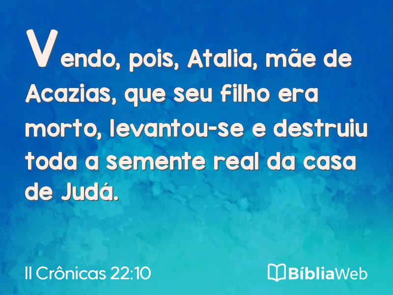 II Crônicas 22:10 em imagem para compartilhar