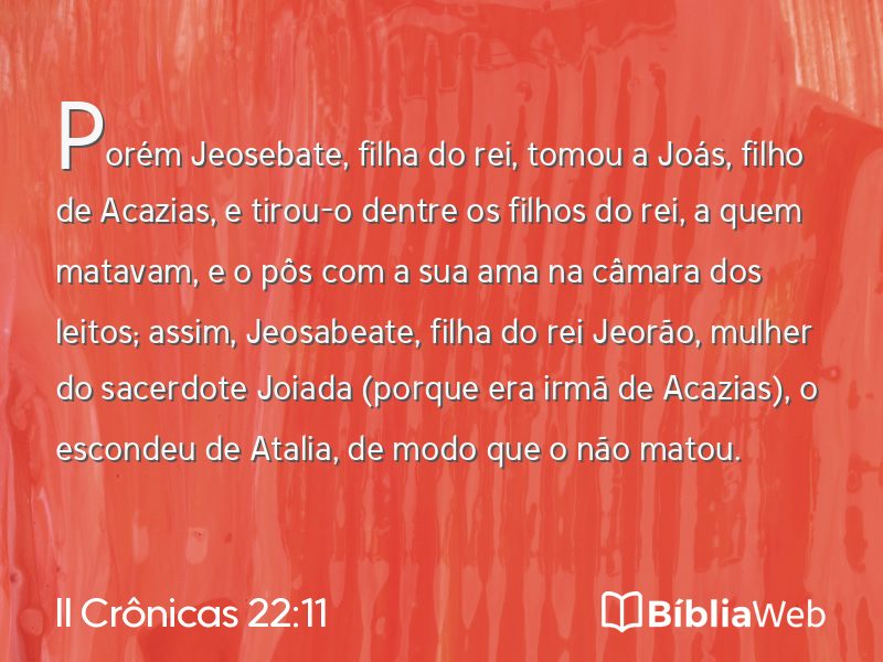 II Crônicas 22:11 em imagem para compartilhar