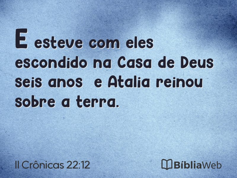 II Crônicas 22:12 em imagem para compartilhar