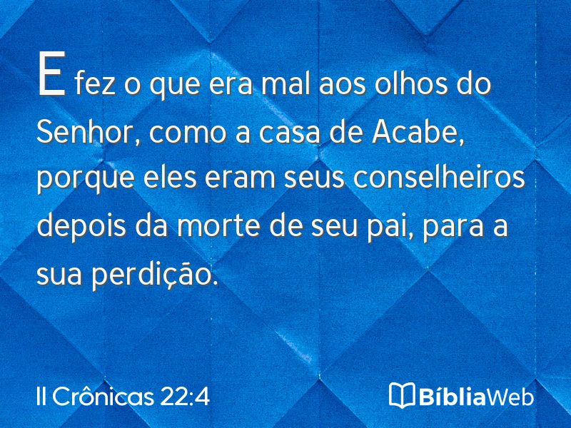 II Crônicas 22:4 em imagem para compartilhar