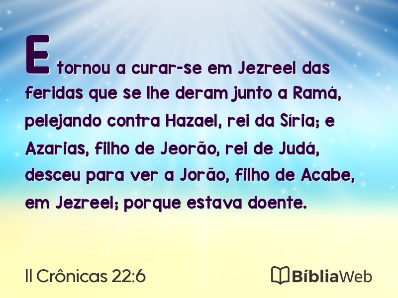 II Crônicas 22:6 em imagem para compartilhar