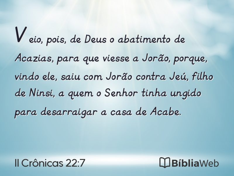 II Crônicas 22:7 em imagem para compartilhar