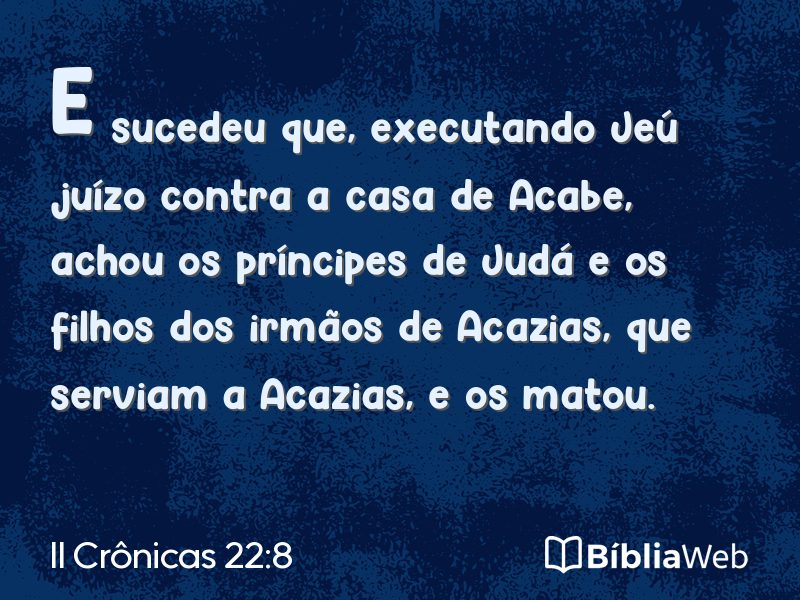 II Crônicas 22:8 em imagem para compartilhar