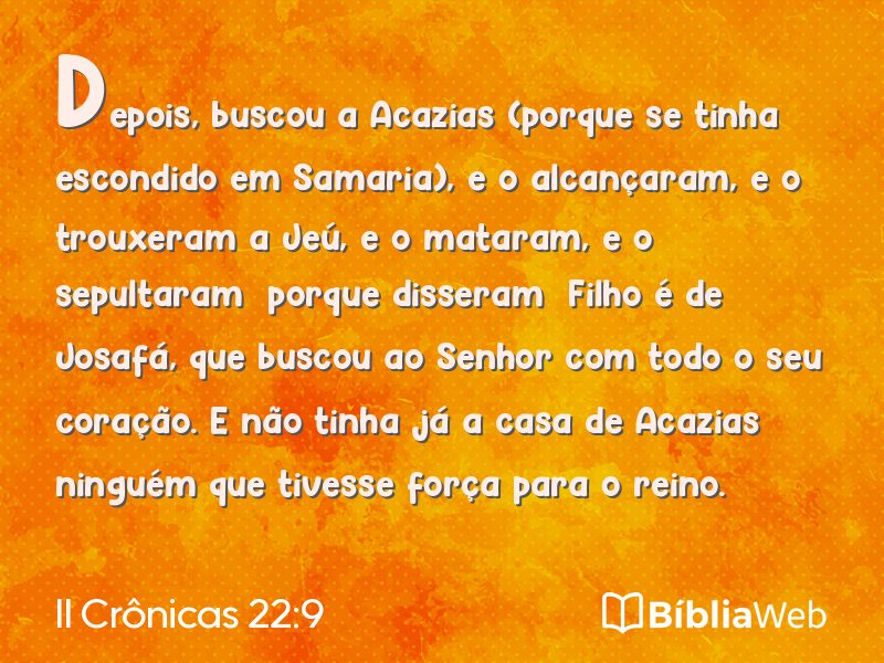 II Crônicas 22:9 em imagem para compartilhar