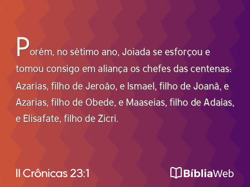 II Crônicas 23:1 em imagem para compartilhar