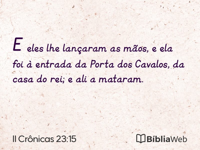 II Crônicas 23:15 em imagem para compartilhar