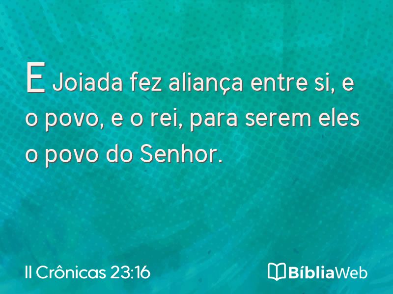 II Crônicas 23:16 em imagem para compartilhar