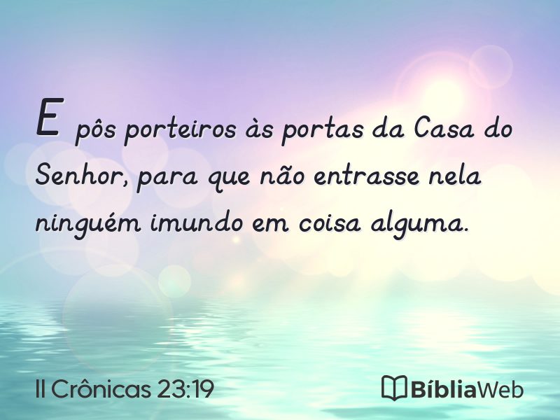 II Crônicas 23:19 em imagem para compartilhar