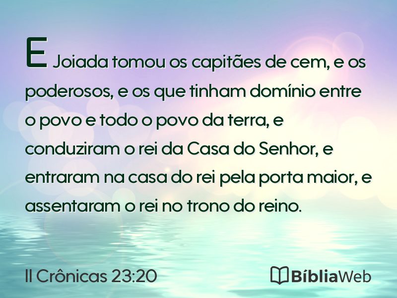 II Crônicas 23:20 em imagem para compartilhar