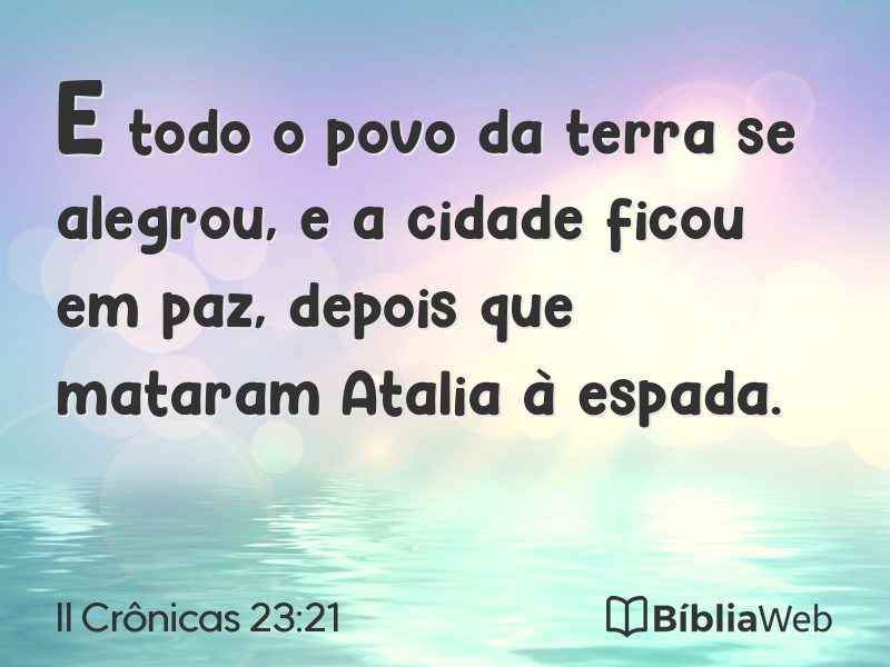II Crônicas 23:21 em imagem para compartilhar