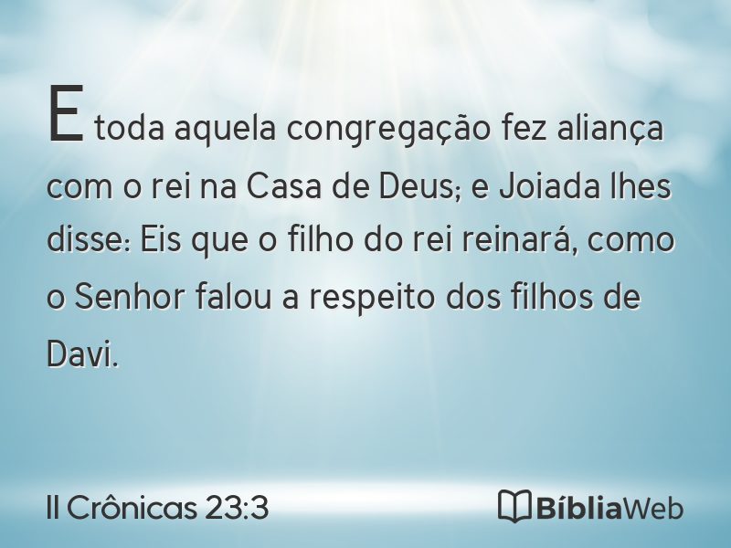 II Crônicas 23:3 em imagem para compartilhar