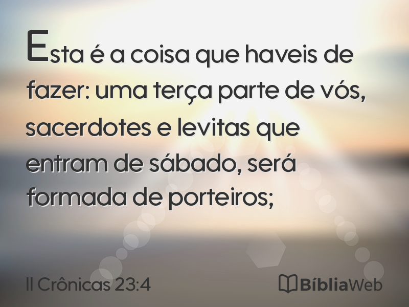 II Crônicas 23:4 em imagem para compartilhar