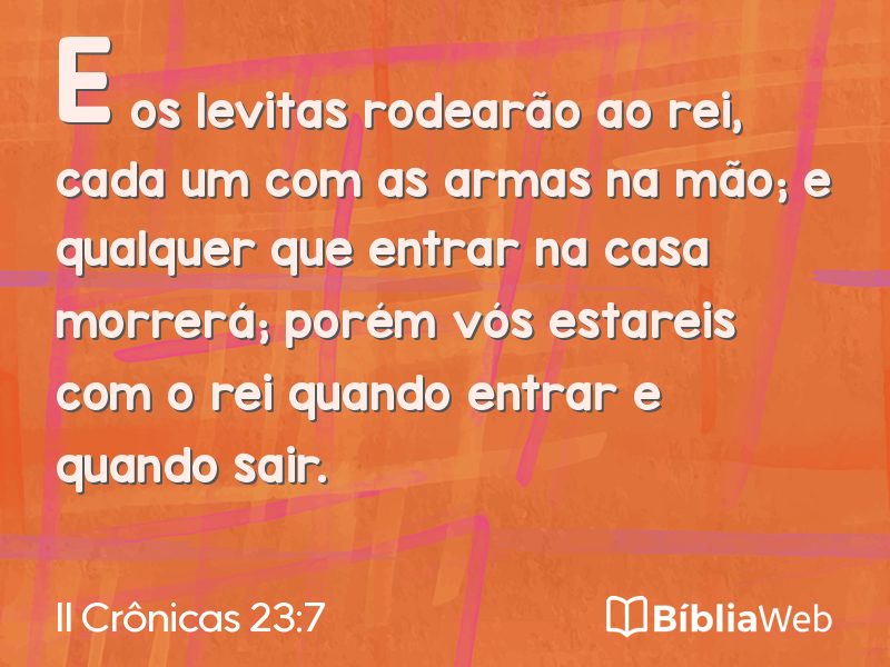 II Crônicas 23:7 em imagem para compartilhar