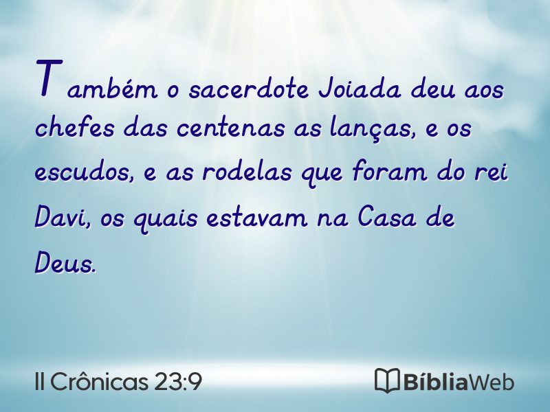 II Crônicas 23:9 em imagem para compartilhar