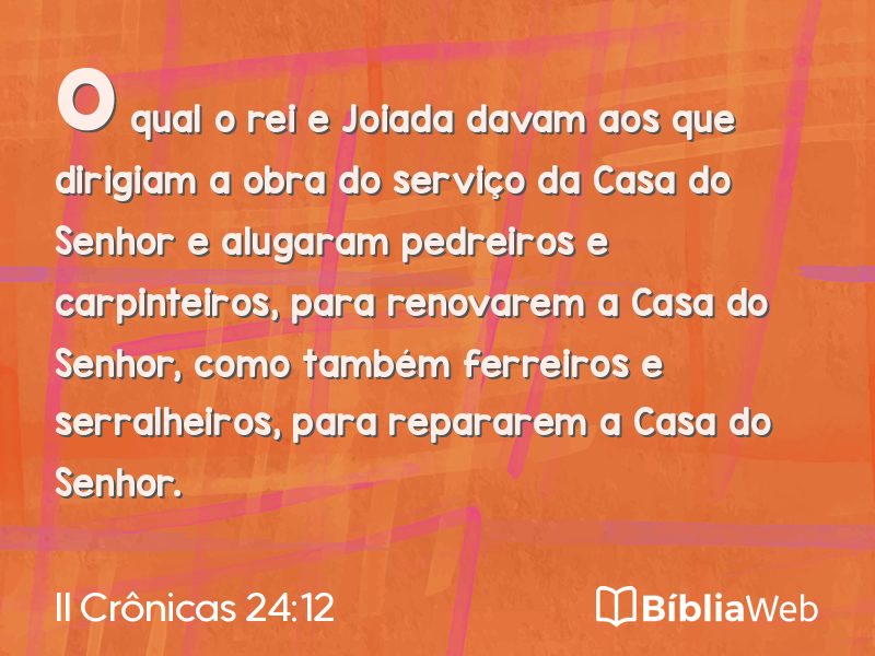II Crônicas 24:12 em imagem para compartilhar