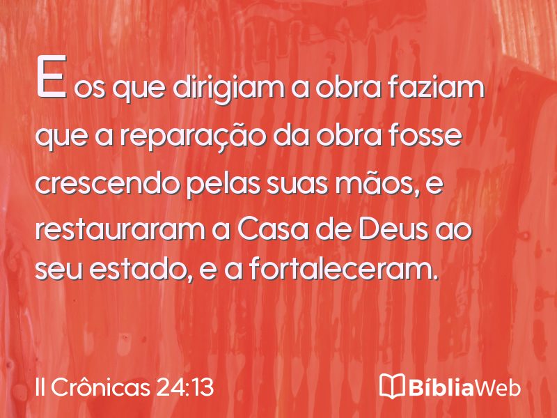 II Crônicas 24:13 em imagem para compartilhar