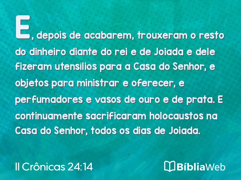 II Crônicas 24:14 em imagem para compartilhar