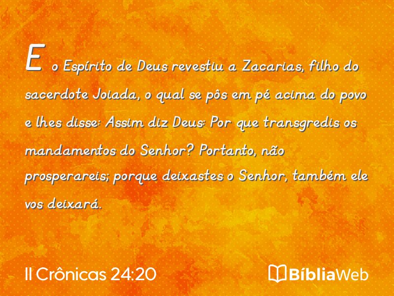 II Crônicas 24:20 em imagem para compartilhar