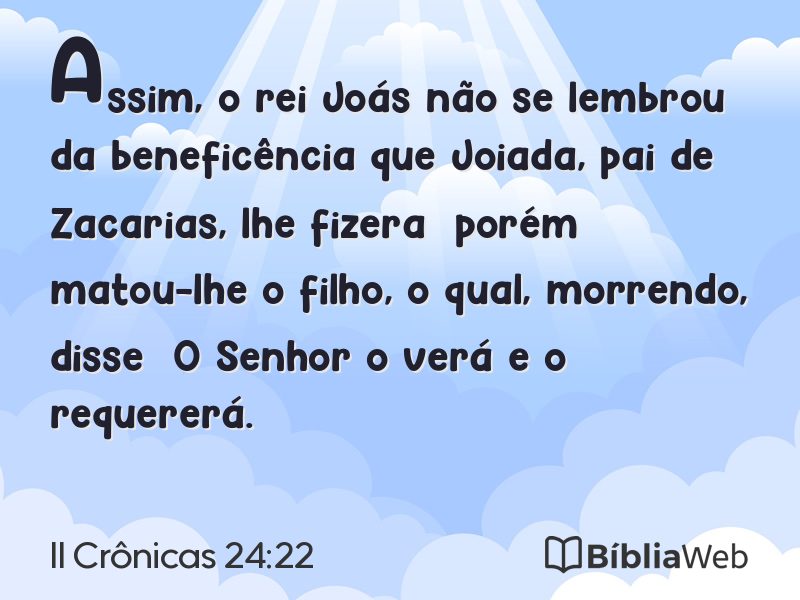 II Crônicas 24:22 em imagem para compartilhar