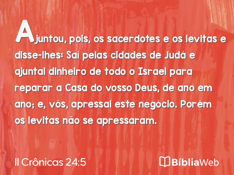 II Crônicas 24:5 em imagem para compartilhar