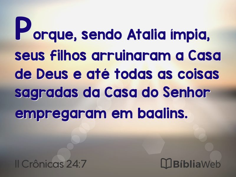 II Crônicas 24:7 em imagem para compartilhar