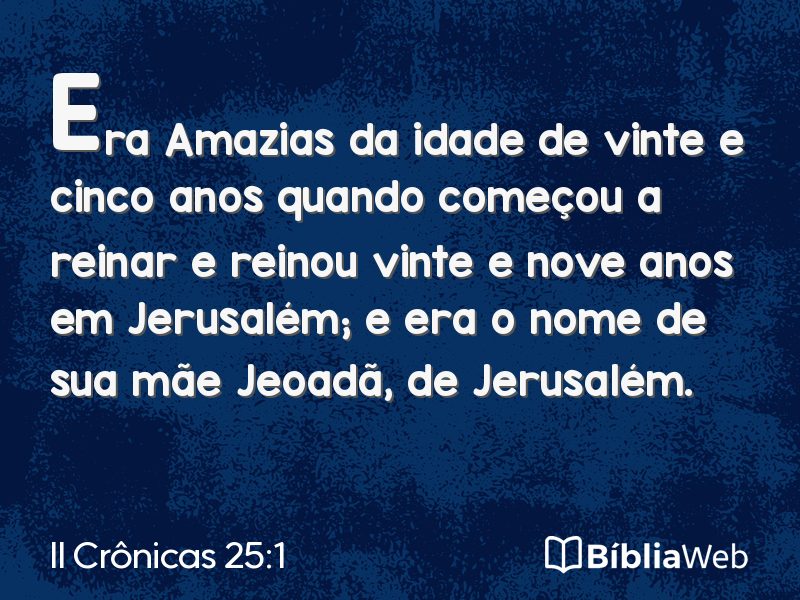 II Crônicas 25:1 em imagem para compartilhar