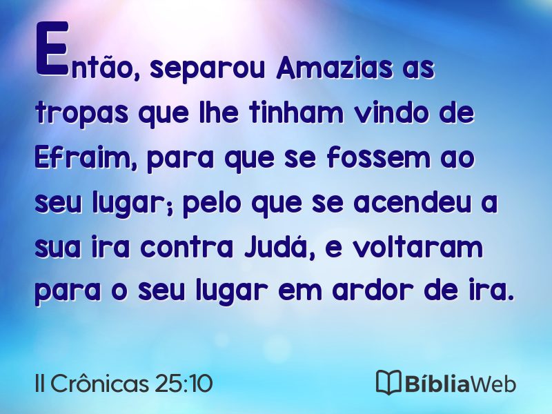 II Crônicas 25:10 em imagem para compartilhar