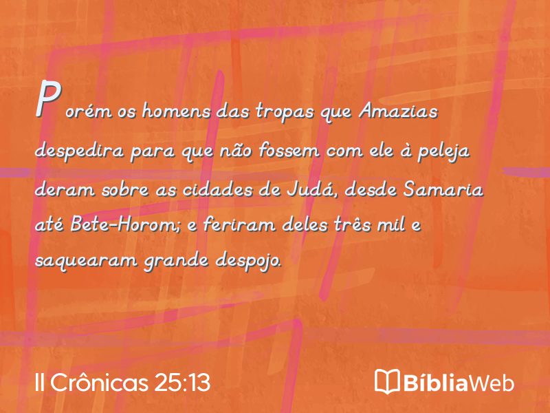 II Crônicas 25:13 em imagem para compartilhar