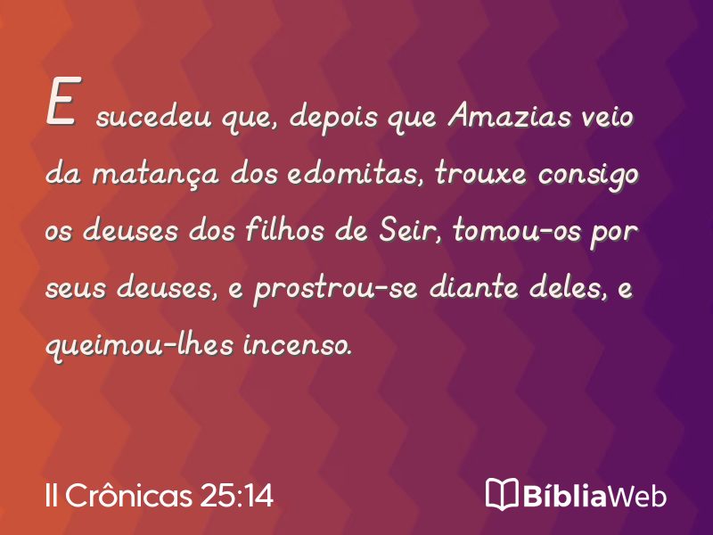 II Crônicas 25:14 em imagem para compartilhar
