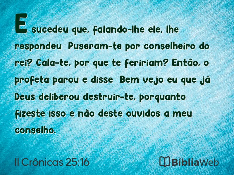 II Crônicas 25:16 em imagem para compartilhar