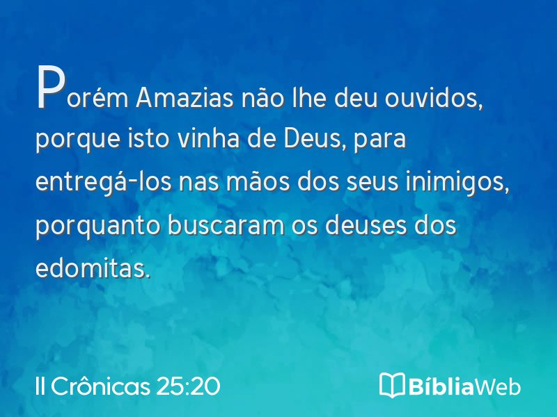 II Crônicas 25:20 em imagem para compartilhar
